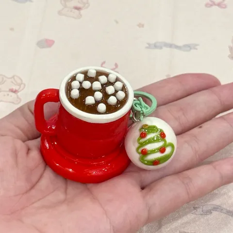 Móc khoá Ly cacao nóng và Chocobomb cho giáng sinh - Merry Christmas