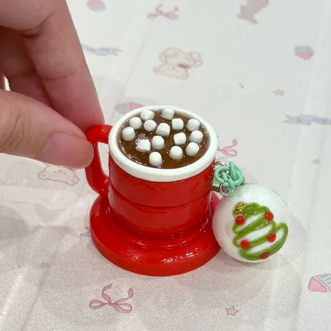 Móc khoá Ly cacao nóng và Chocobomb cho giáng sinh - Merry Christmas