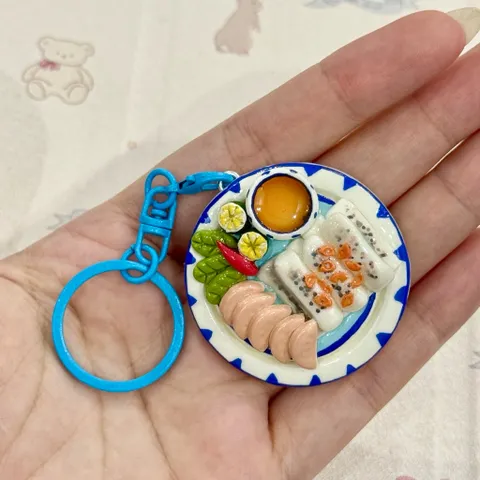 Móc khoá món Bánh cuốn - món ăn Việt Nam
