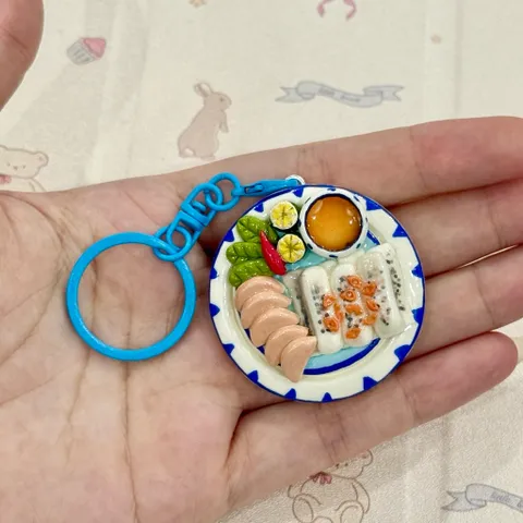 Móc khoá món Bánh cuốn - món ăn Việt Nam