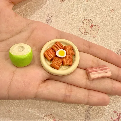Mô hình set thịt kho nước dừa minifood nhà búp bê
