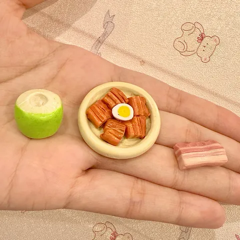 Mô hình set thịt kho nước dừa minifood nhà búp bê