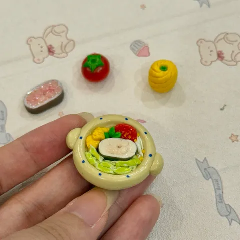 Mô hình set canh chua cá lóc nhà búp bê mini