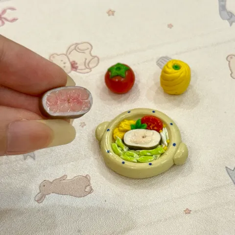 Mô hình set canh chua cá lóc nhà búp bê mini