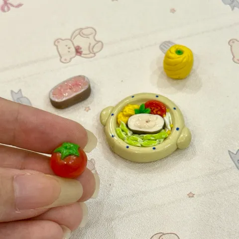 Mô hình set canh chua cá lóc nhà búp bê mini