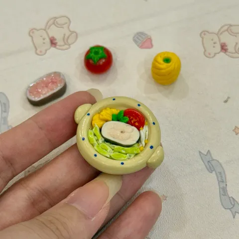 Mô hình set canh chua cá lóc nhà búp bê mini