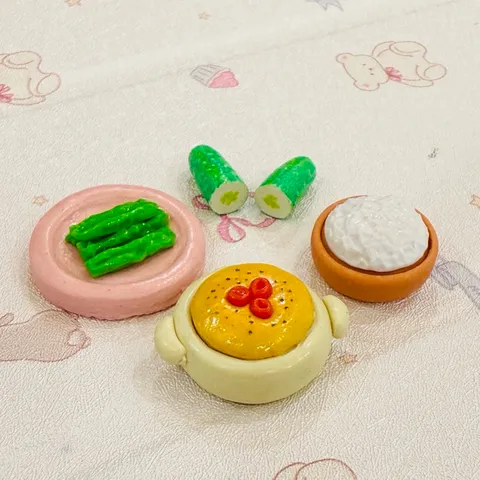 Mô hình nhà búp bê set mắm chưng minifood
