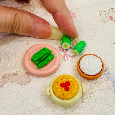 Mô hình nhà búp bê set mắm chưng minifood