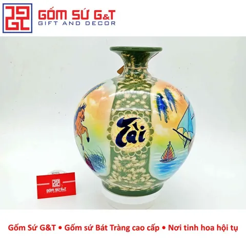 Bình hút lộc nhị cảnh thuận buồm xuôi gió mã đáo thành công Gốm Sứ G&T