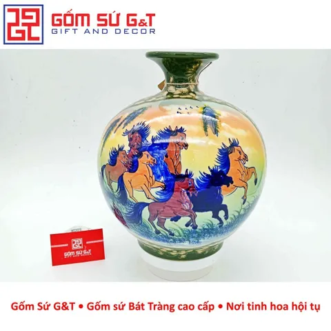 Bình hút lộc nhị cảnh thuận buồm xuôi gió mã đáo thành công Gốm Sứ G&T