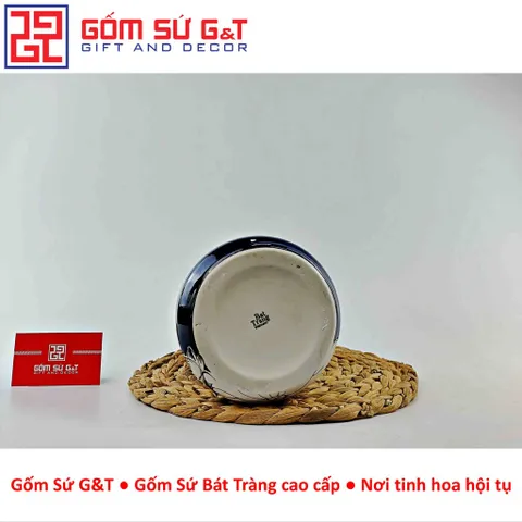 Lọ hoa men hỏa biến dáng đầm vẽ sen Gốm Sứ G&T