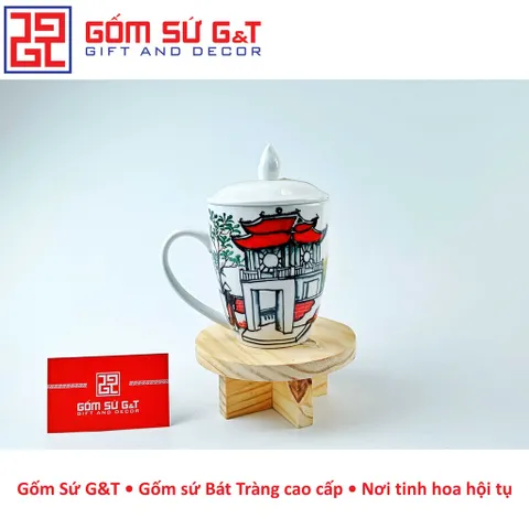 Cốc thóp vẽ cảnh Hà Nội Gốm Sứ G&T