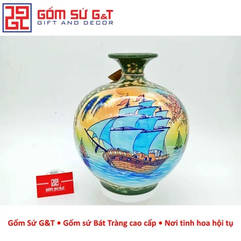 Bình hút lộc nhị cảnh thuận buồm xuôi gió mã đáo thành công Gốm Sứ G&T