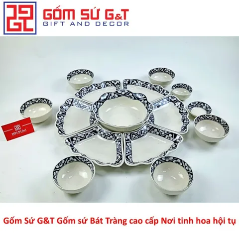 Bộ đồ ăn mặt trời băng đào tràm Gốm Sứ G&T