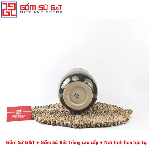 Lọ hoa vuốt tay dáng thon vẽ hoa hồng Gốm Sứ G&T