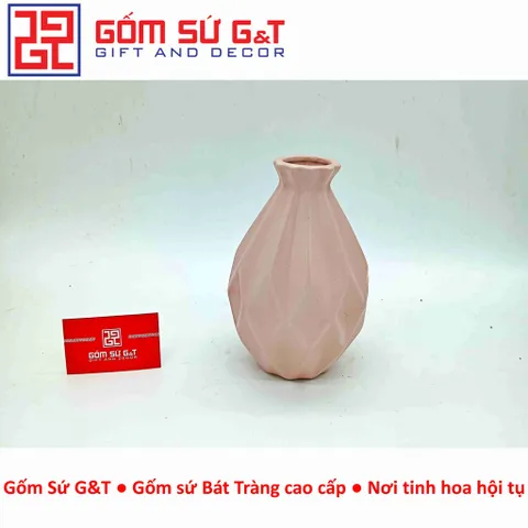 Lọ hoa trang trí dáng quả trám Gốm Sứ G&T