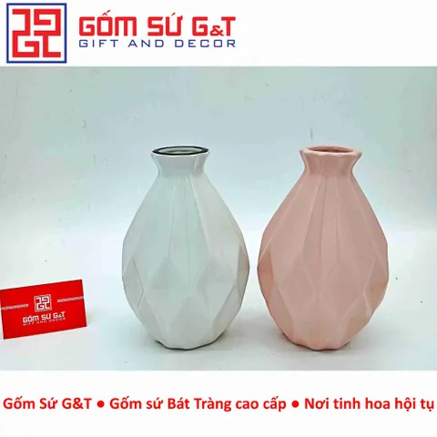 Lọ hoa trang trí dáng quả trám Gốm Sứ G&T