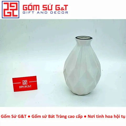 Lọ hoa trang trí dáng quả trám Gốm Sứ G&T