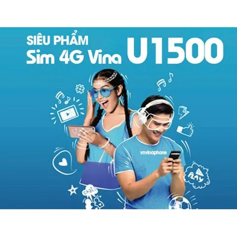 SIM VinaPhone U1500 500GB Tháng 4G 5G Data Tốc Độ Cao 12 Tháng Khoảng 17GB Ngày Hỗ Trợ eSIM