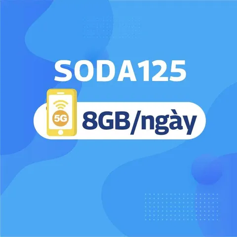 SIM Data VinaPhone 12SODA125 Tốc Độ Cao 8GB Ngày Sử Dụng 12 Tháng Miễn Phí Mạng Xã Hội 4G 5G