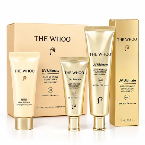 Set kem chống nắng chống nhăn The Whoo UV Ultimate Anti-wrinkle Sunscreen Nad Power 24TM SPF50+/PA++++