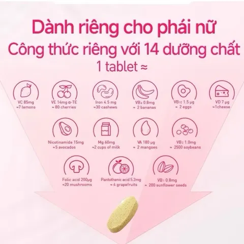 Pentavite Women Multivitamin ,bổ sung vitamin ,chứa 14 dưỡng chất