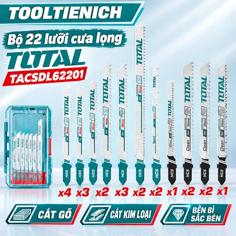 BỘ 22 LƯỠI CƯA LỌNG TOTAL TACSDL62201 – CẮT GỖ & KIM LOẠI