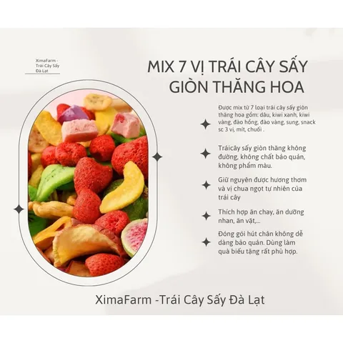 Trái Cây Sấy Giòn Thăng Hoa Mix 10 LOẠI  (Túi Hút Chân Không) | Công Nghệ Sấy Thăng Hoa