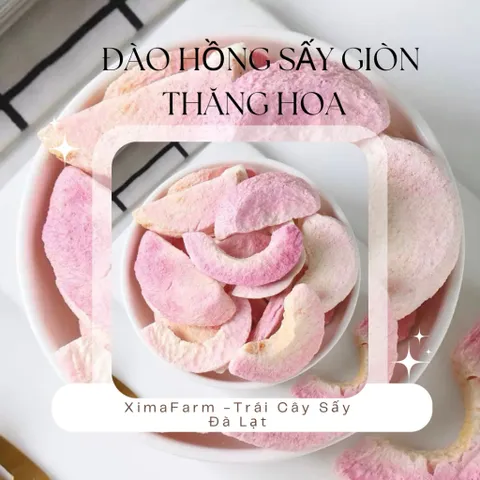 Đào Hồng Sấy Giòn Không Đường, Trái Cây Sấy Giòn | Công Nghệ Sấy Thăng Hoa