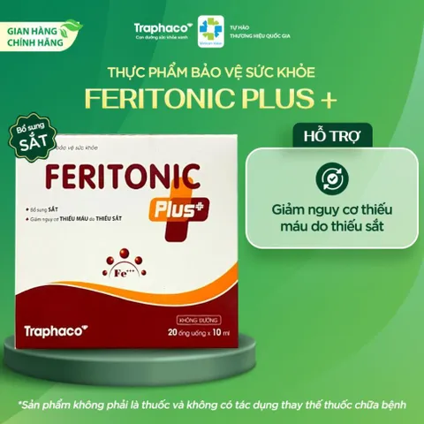 TPBVSK Feritonic Plus+ Ống Uống Bổ Sung Sắt – Hỗ Trợ Giảm Nguy Cơ Thiếu Máu Hộp 20 Ống x 10ml