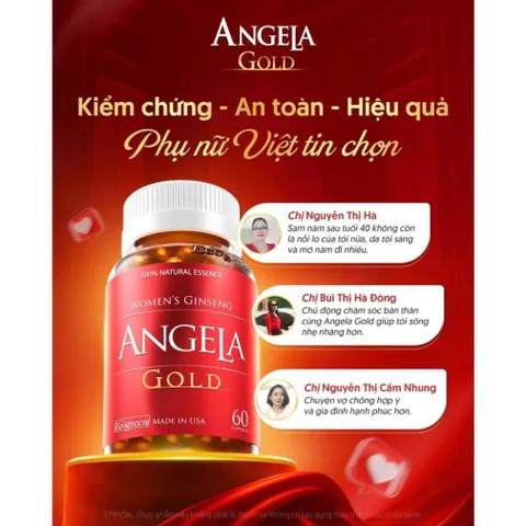 Viên uống Angela gold tăng cường sức khoẻ, sắc đẹp và sinh lý nữ không chứa mầm đậu nành Hộp 60 Viên & 30 Viên 834933