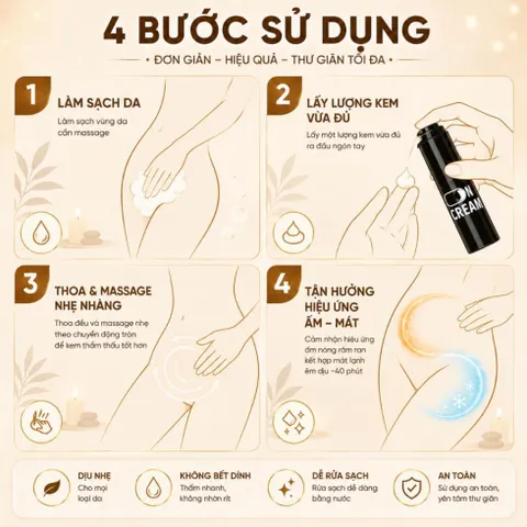Kem massage vùng kín Feelex On Cream thư giãn tạo cảm giác nóng lạnh râm ran an toàn cho dành cho nữ