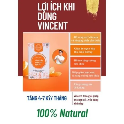 Tăng cân VINCENT liệu trình 15 ngày tăng cân an toàn, hiệu quả không tác dụng phụ 30gr 835006