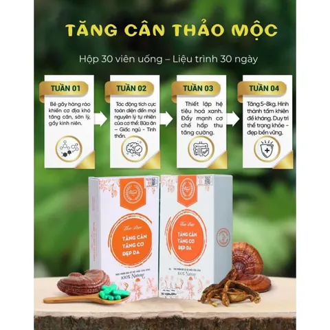Tăng cân VINCENT liệu trình 15 ngày tăng cân an toàn, hiệu quả không tác dụng phụ 30gr 835006