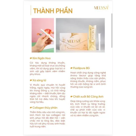 Gel phụ khoa MELYSA chính hãng – Hộp 8 ống TẶNG 5 ỐNG cùng loại – Cân bằng pH, dưỡng ẩm 835043