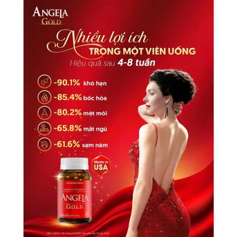 Viên uống Angela gold tăng cường sức khoẻ, sắc đẹp và sinh lý nữ không chứa mầm đậu nành Hộp 60 Viên & 30 Viên 835048