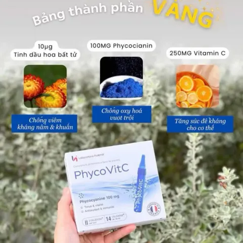 Siêu tinh chất tảo tươi Pháp Phyco VitC Phycocyanine 10ml x 14 ống - Bản nâng cấp 835050