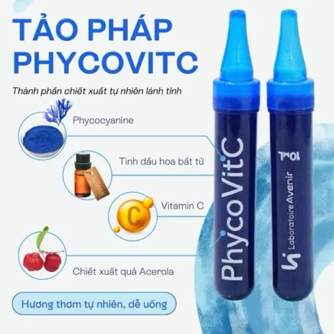 Siêu tinh chất tảo tươi Pháp Phyco VitC Phycocyanine 10ml x 14 ống - Bản nâng cấp 835050