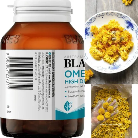 Blackmores Omega Brain. 1Kg Trà Hoa Cúc Vàng Sấy Khô (Hoàng Cúc) Nguyên Bông Tự Nhiên. 835079