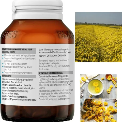 Blackmores Omega Brain. 1Kg Trà Hoa Cúc Vàng Sấy Khô (Hoàng Cúc) Nguyên Bông Tự Nhiên. 835079