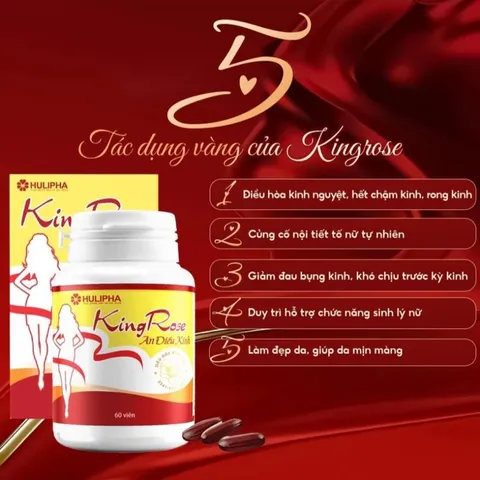 TPBVSK Mua 2 Tặng 1 - Kingrose Hỗ Trợ Điều Hòa Kinh Nguyêt, Hết Chậm Kinh, Giảm Rong Kinh, Sinh Lý Nữ - Tặng Túi Chườm 835103