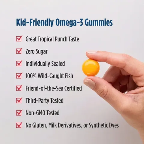 [ Date 4/2027 ]Kẹo Nhai DHA Cho Bé Nordic Naturals Zero Sugar Children’s DHA Gummy Chews 600mg Omega-3