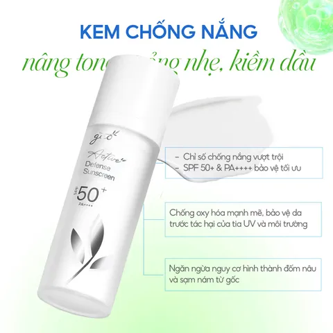 Kem chống nắng kiềm dầu nâng tone tự nhiên, SPF50+ PA++++, Active Defense Sunscreen GUO 30g