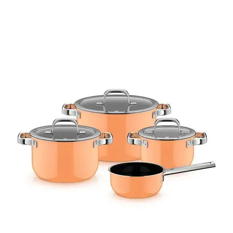 Bộ nồi WMF Fusiontec Mineral Pro Set Papaya Orange (gồm 3 nồi + 1 quánh) màu cam