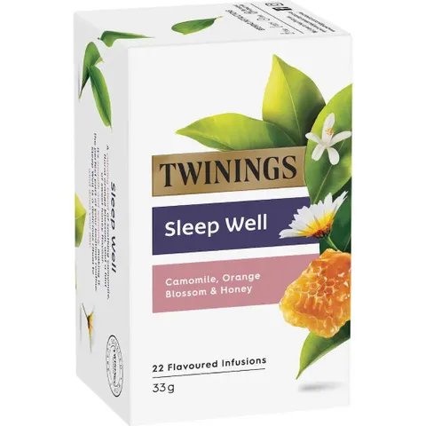 Trà Túi Lọc Twinings Sleep Well Herbal Tea 20 Gói Hoa Cúc Cam Lavender