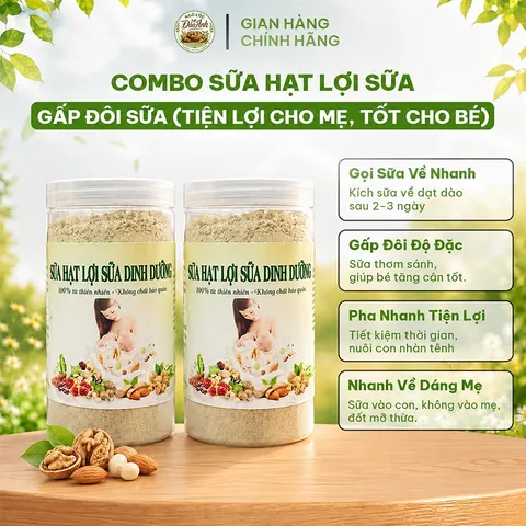 Combo 2 Hũ Sữa Hạt Lợi Sữa Dinh Dưỡng 1kg - Nhân Đôi Lợi Sữa Về Dáng Nhanh Cho Mẹ