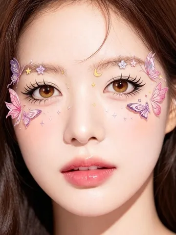 [D012] Set 5 Tấm Hình Xăm Dán Makeup Nghệ Thuật Dán Mặt Cosplay Tiệc Đêm