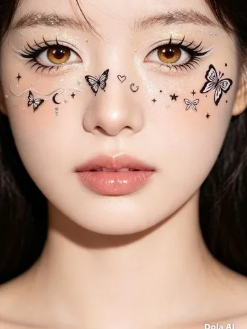 [D012] Set 5 Tấm Hình Xăm Dán Makeup Nghệ Thuật Dán Mặt Cosplay Tiệc Đêm