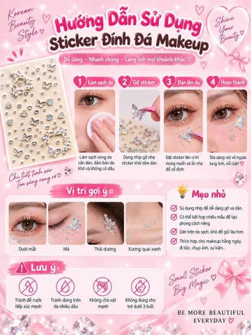 Hình Đá Dán Mắt Makeup – Phụ Kiện Đính Đá Khóe Mắt Bắt Sáng Korean Style