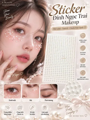 Dán Ngọc Trai Mini 4mm, 8mm Dán Mặt & Nail – Phụ Kiện Makeup Nhỏ Xinh